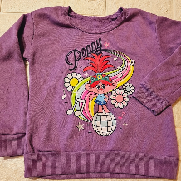 Trolls Poppy Shirt Girls Purple - Picture 1 of 2